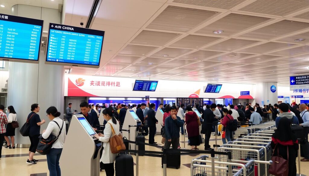 Air China Check-in Prozess Passagiererfahrungen