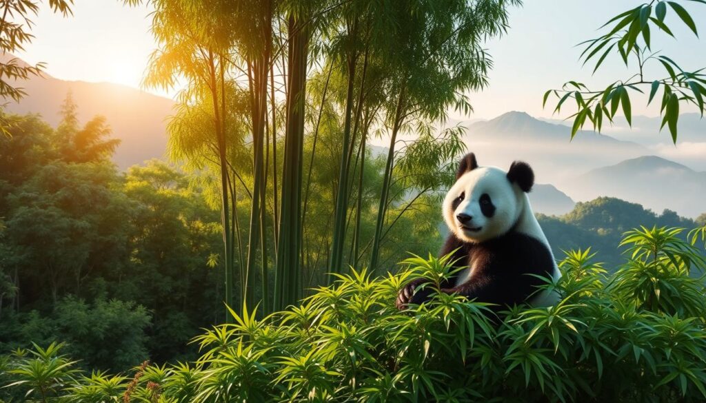 Lebensraum Panda in chinesischen Bergwäldern