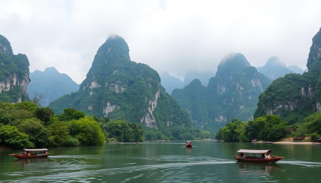 Li-Fluss Karstlandschaft in Guilin