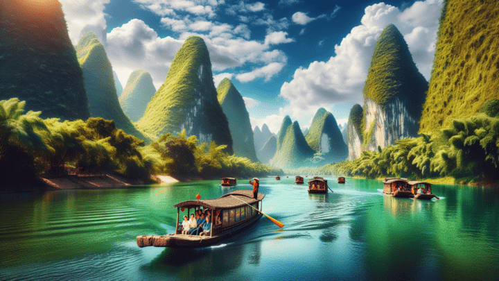 Bootsfahrt auf dem Li Fluss in Guilin – faszinierende Karstlandschaften