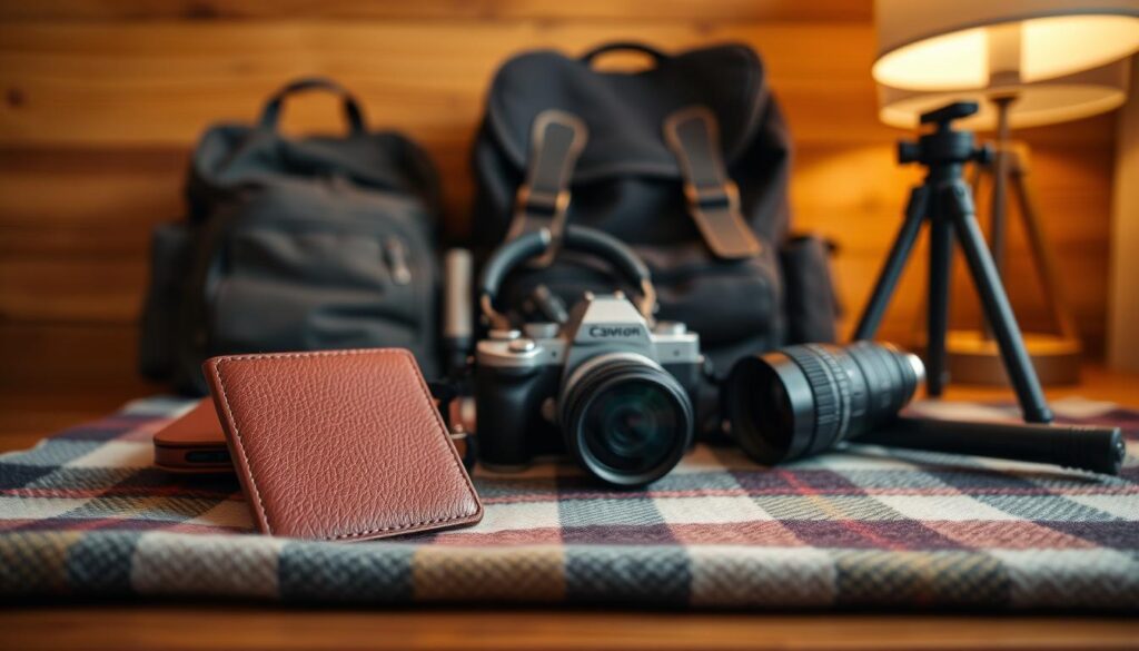 Reiseutensilien und Technik