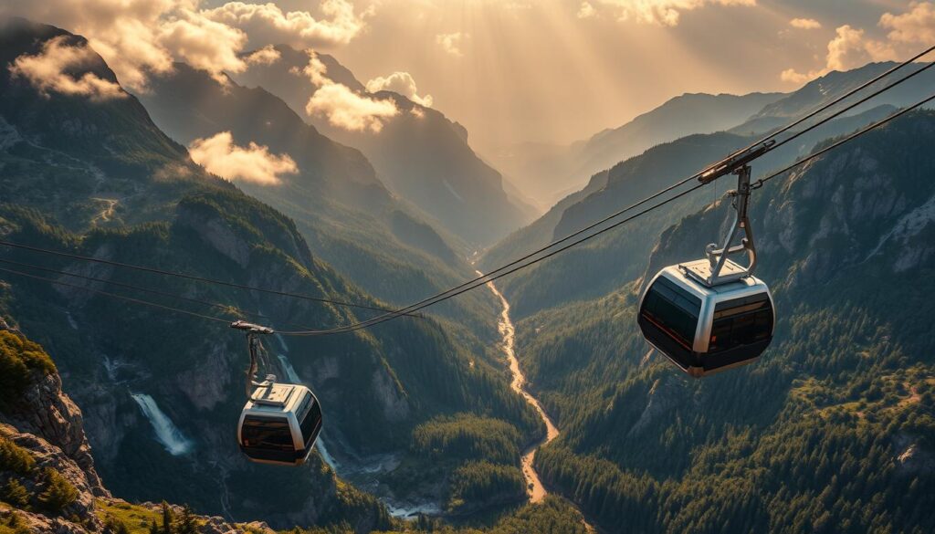 Seilbahn im Nationalpark Seilbahn im Nationalpark