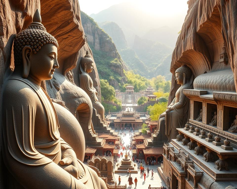 Buddhistische Skulpturen in den Longmen-Grotten Buddhistische Skulpturen in den Longmen-Grotten