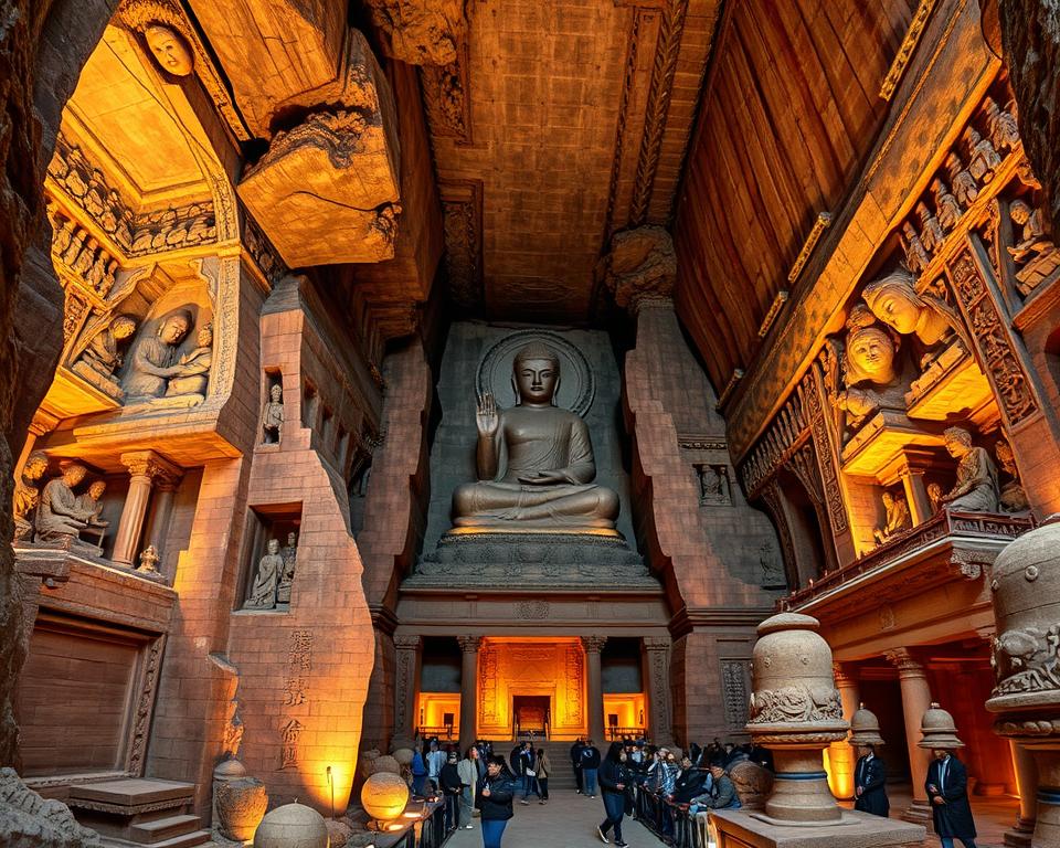 Longmen-Grotten Höhlenarchitektur Longmen-Grotten Höhlenarchitektur