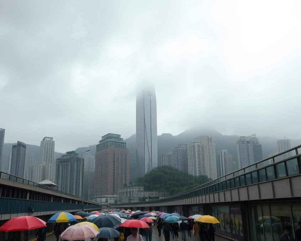 Regenzeit in Hongkong Monsunmuster
