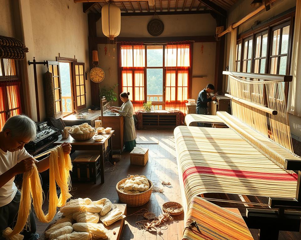 Seidenproduktion in Jiangsu traditionelles Handwerk