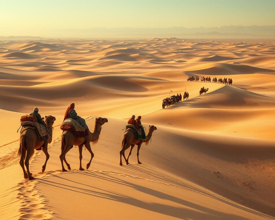 Seidenstraße Karawanen durch Taklamakan