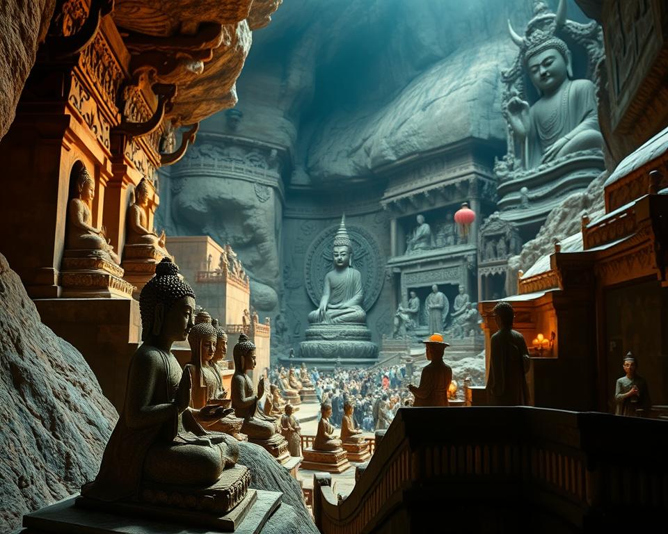 Steinmetzkunst in den Longmen-Grotten Steinmetzkunst in den Longmen-Grotten