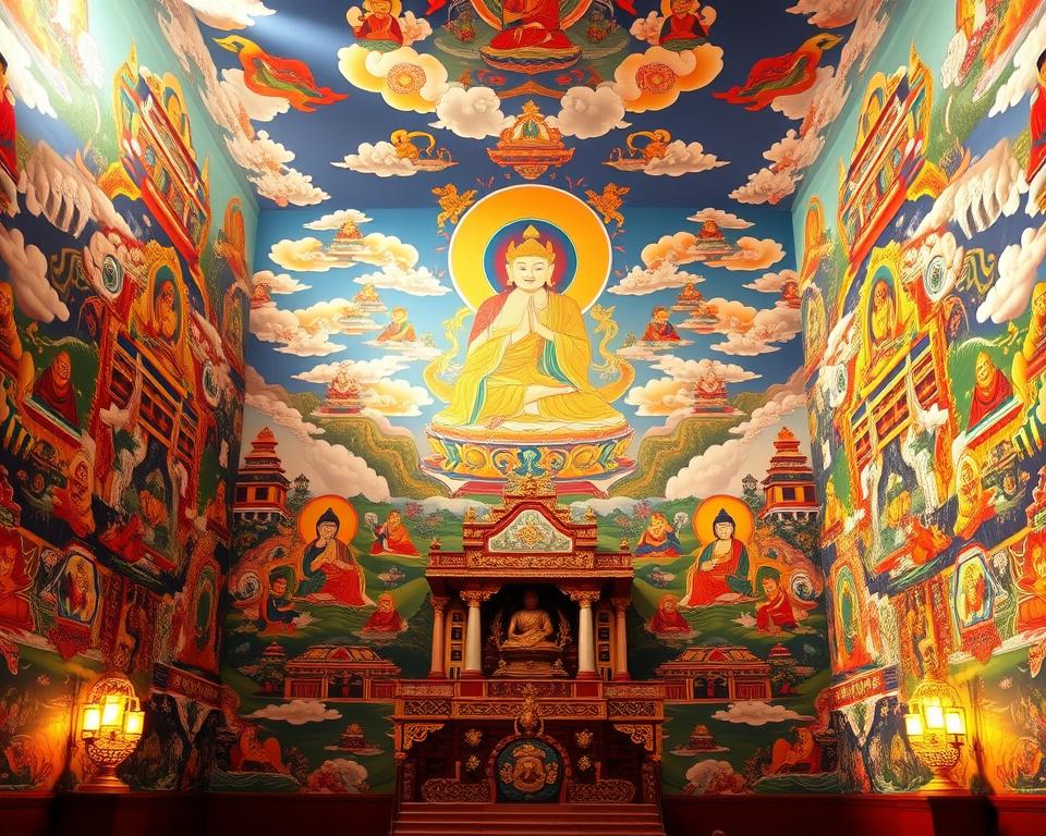 Buddhistische Wandmalereien im Potala-Palast