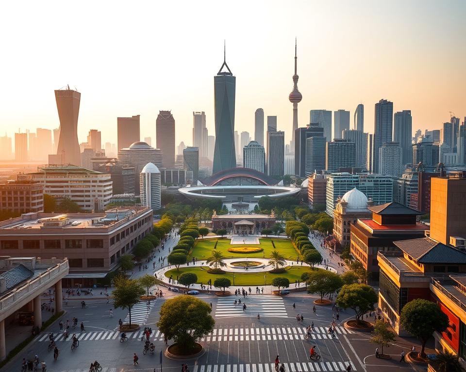 Moderne chinesische Großstädte in Jiangsu