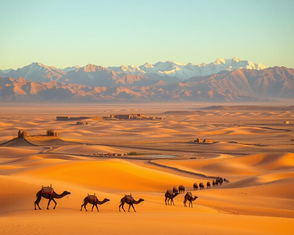 Seidenstraße Handelsroute durch Taklamakan