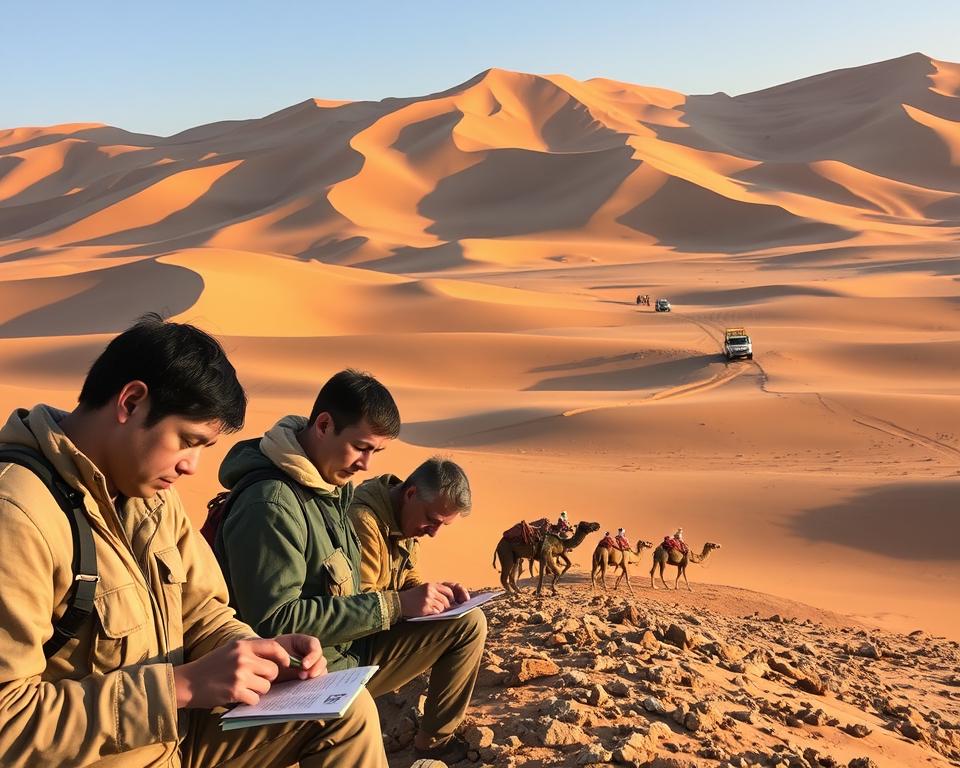 Wissenschaftliche Expedition in der Taklamakan-Wüste