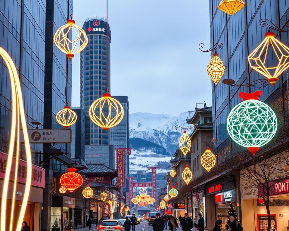 Moderne Weihnachtsdekorationen China Städten