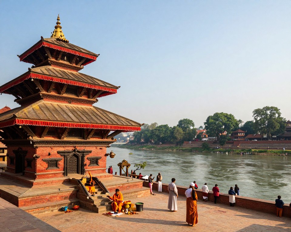 Pashupatinath Tempel am Bagmati Fluss Pashupatinath Tempel am Bagmati Fluss